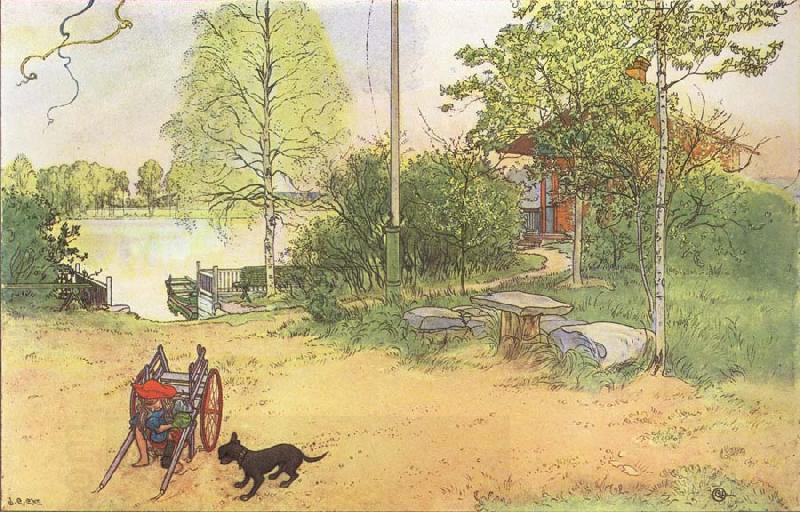 Carl Larsson Our Coourt-Yard oil painting picture